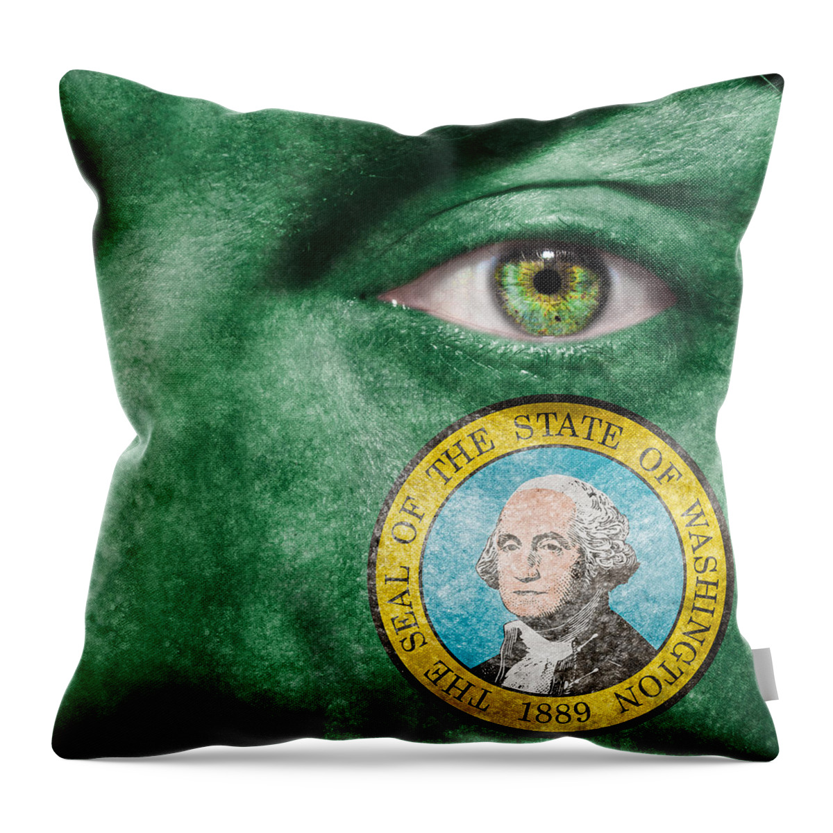 1889 Throw Pillow featuring the photograph Go Washington by Semmick Photo