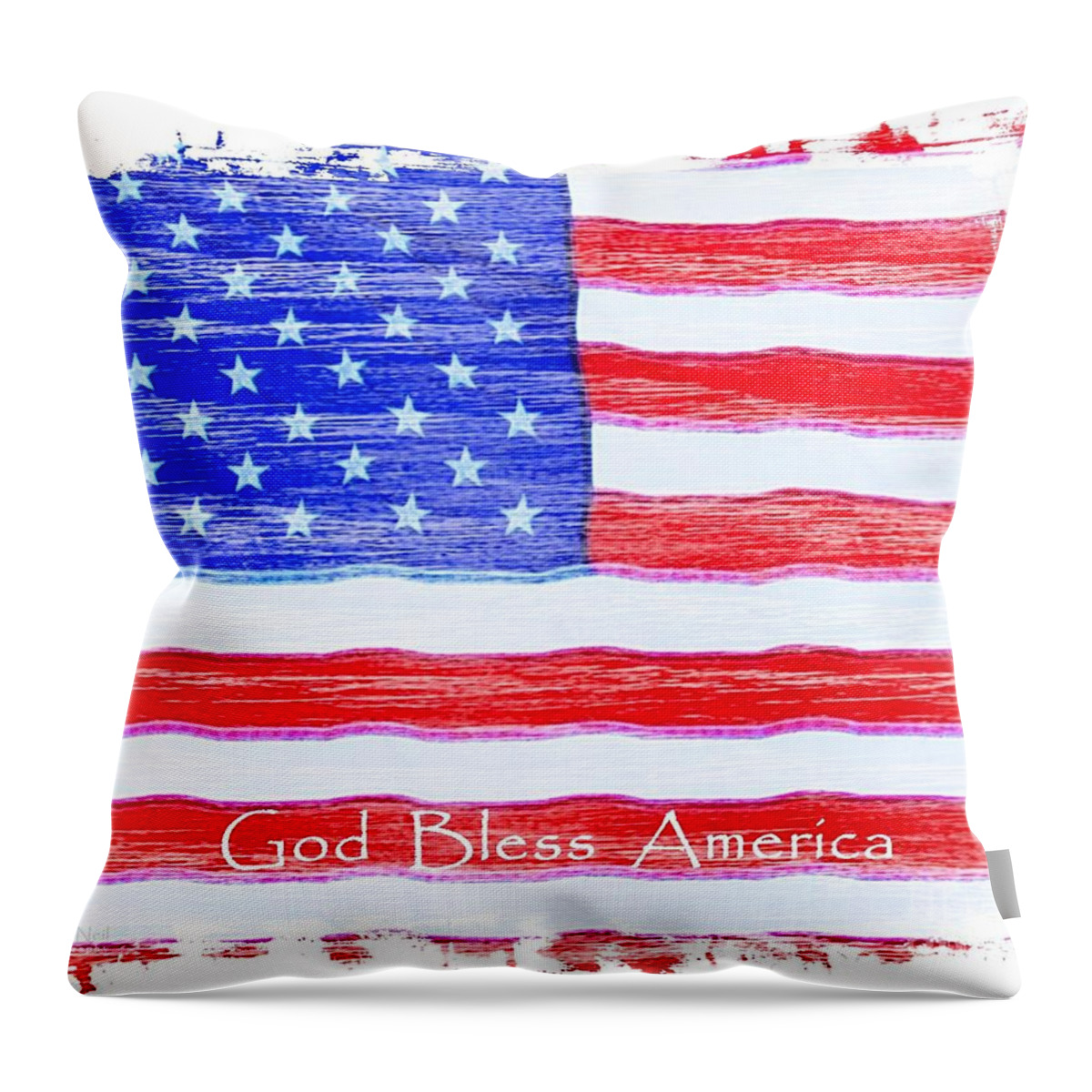 Usa Throw Pillow featuring the photograph God Bless America by Robert ONeil