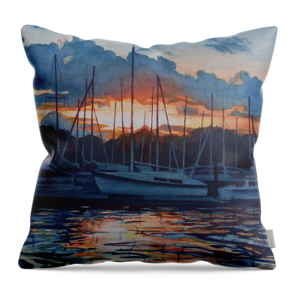 Lake Throw Pillow featuring the painting God's Glory Painted on the Heavens by Heidi E Nelson