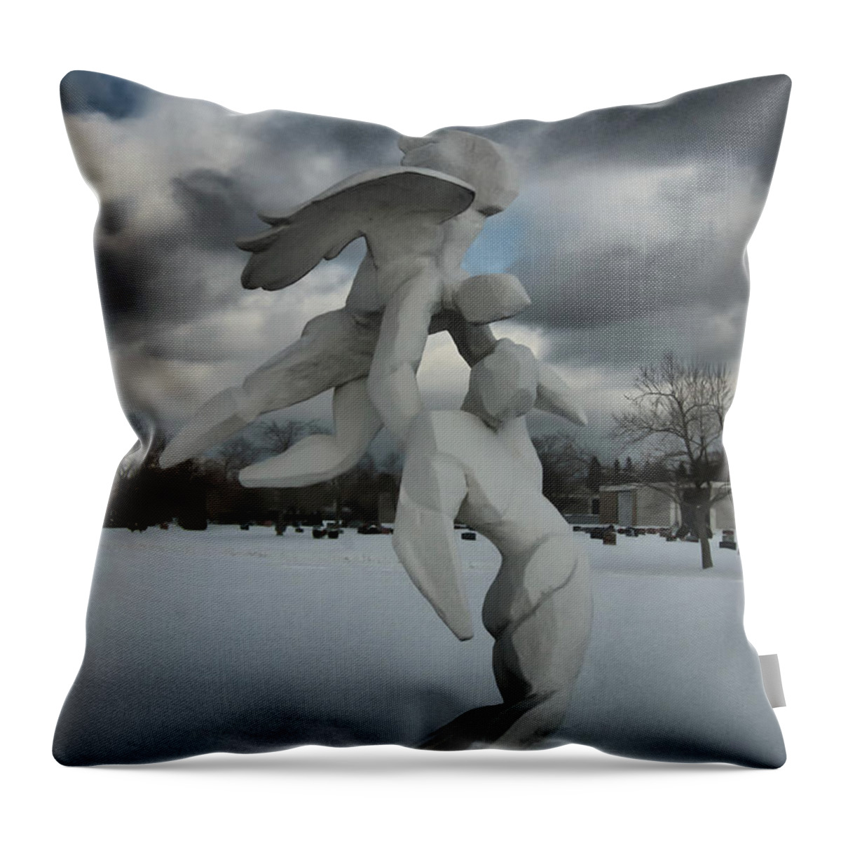 Sculpture Throw Pillow featuring the photograph Going Home 4120 by Guy Whiteley