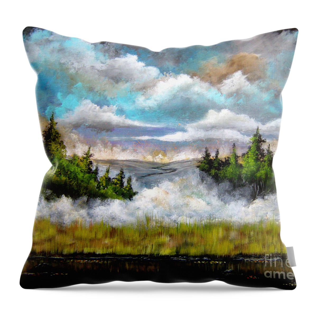 Home Throw Pillow featuring the painting Going Home by Bella Apollonia