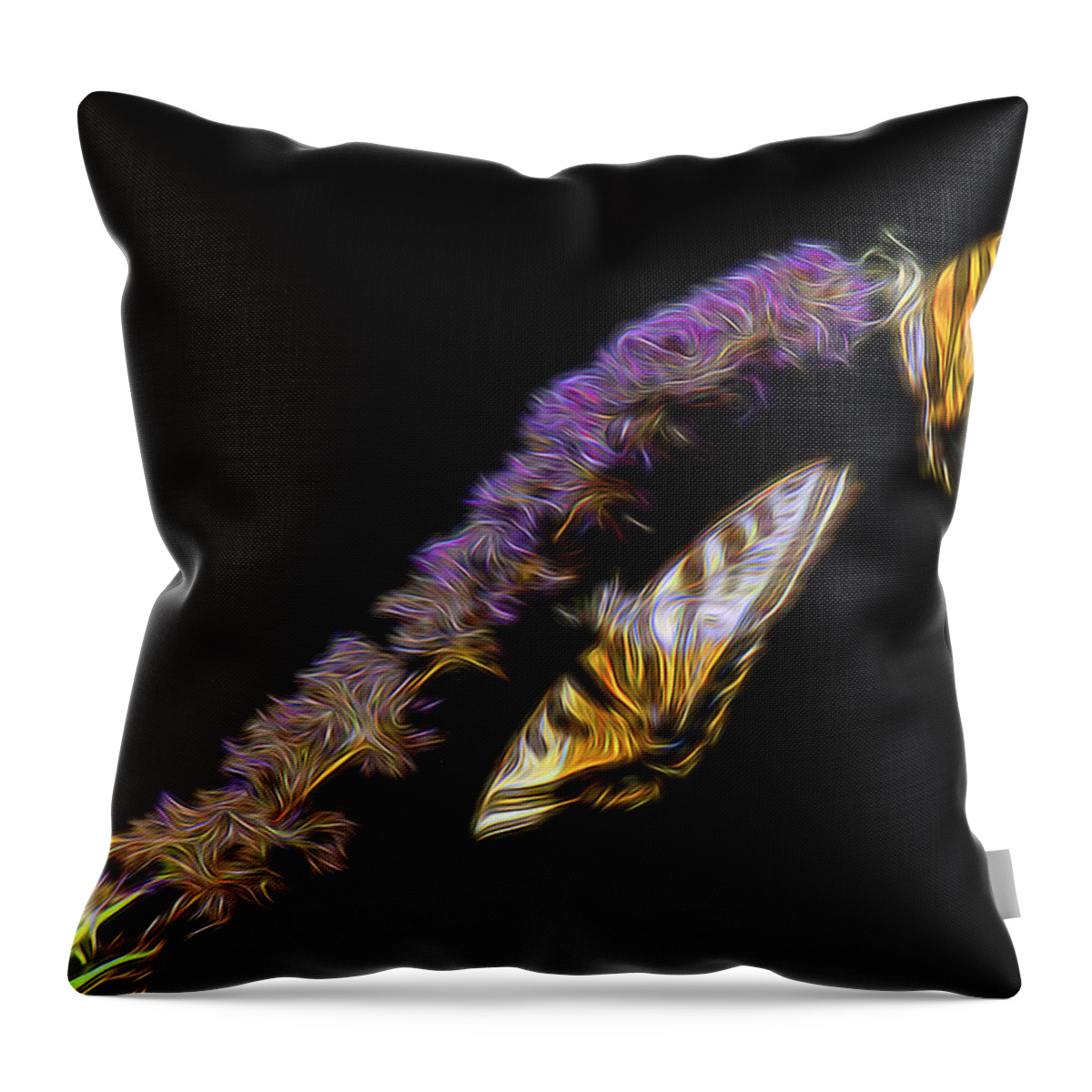 Nature Throw Pillow featuring the digital art Gold and Magenta by William Horden