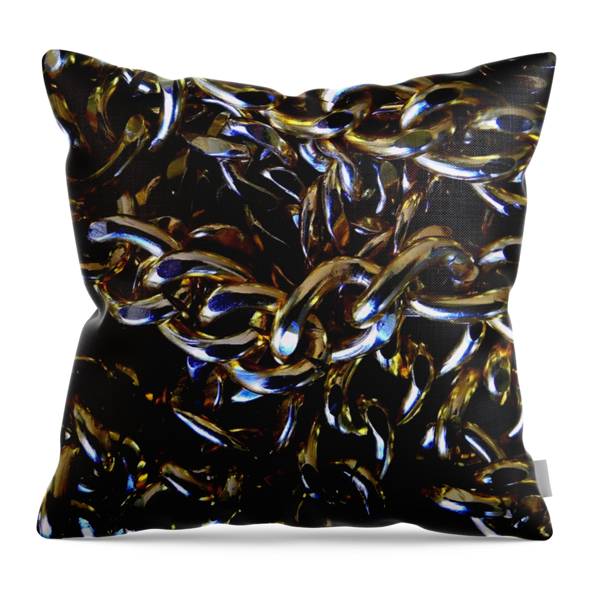 Gold Throw Pillow featuring the photograph Gold Chain 1 by Mark Blauhoefer