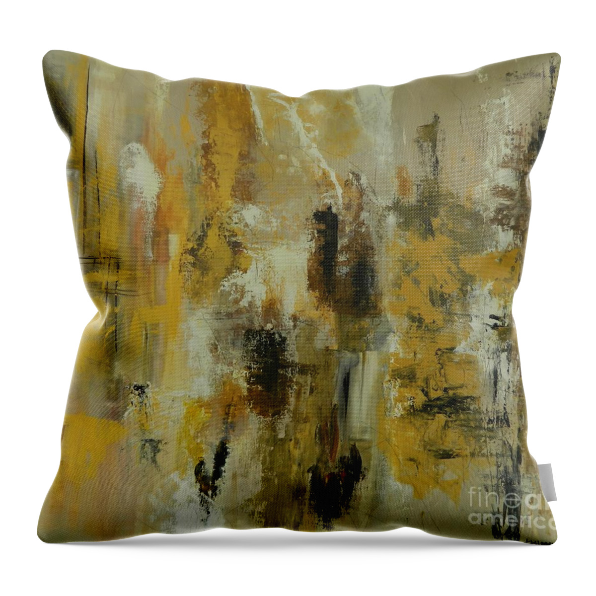 Gold Throw Pillow featuring the painting Gold Rush by Kenneth Harris