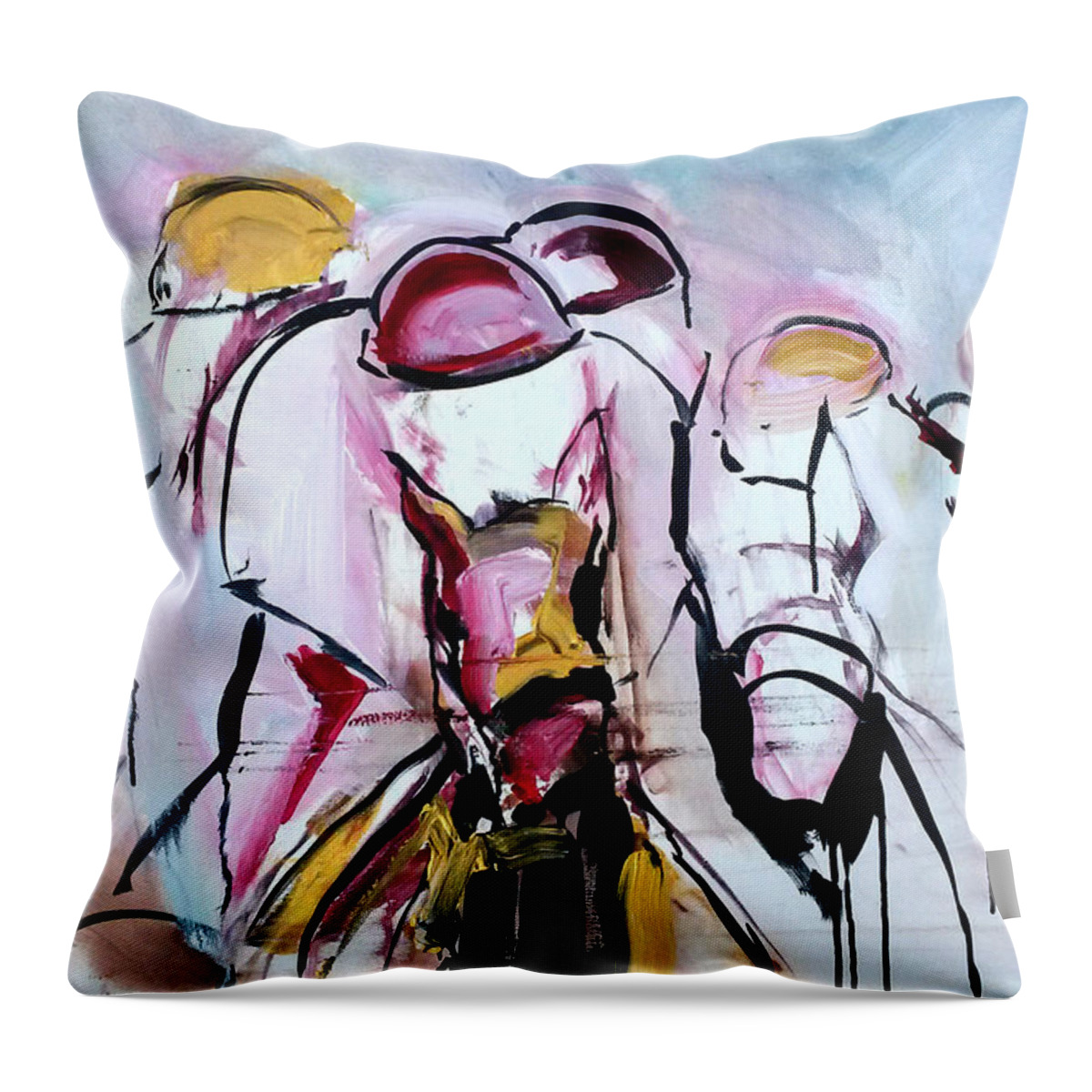  Throw Pillow featuring the painting Gold Sold by John Gholson