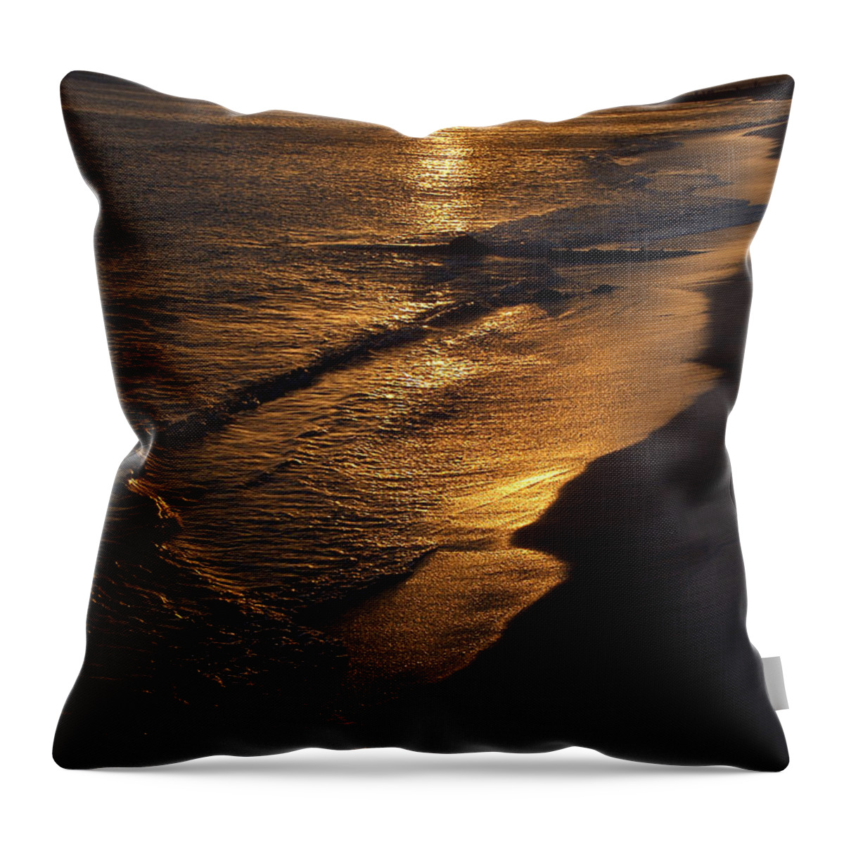 Beach Throw Pillow featuring the photograph Golden Beach by Yue Wang