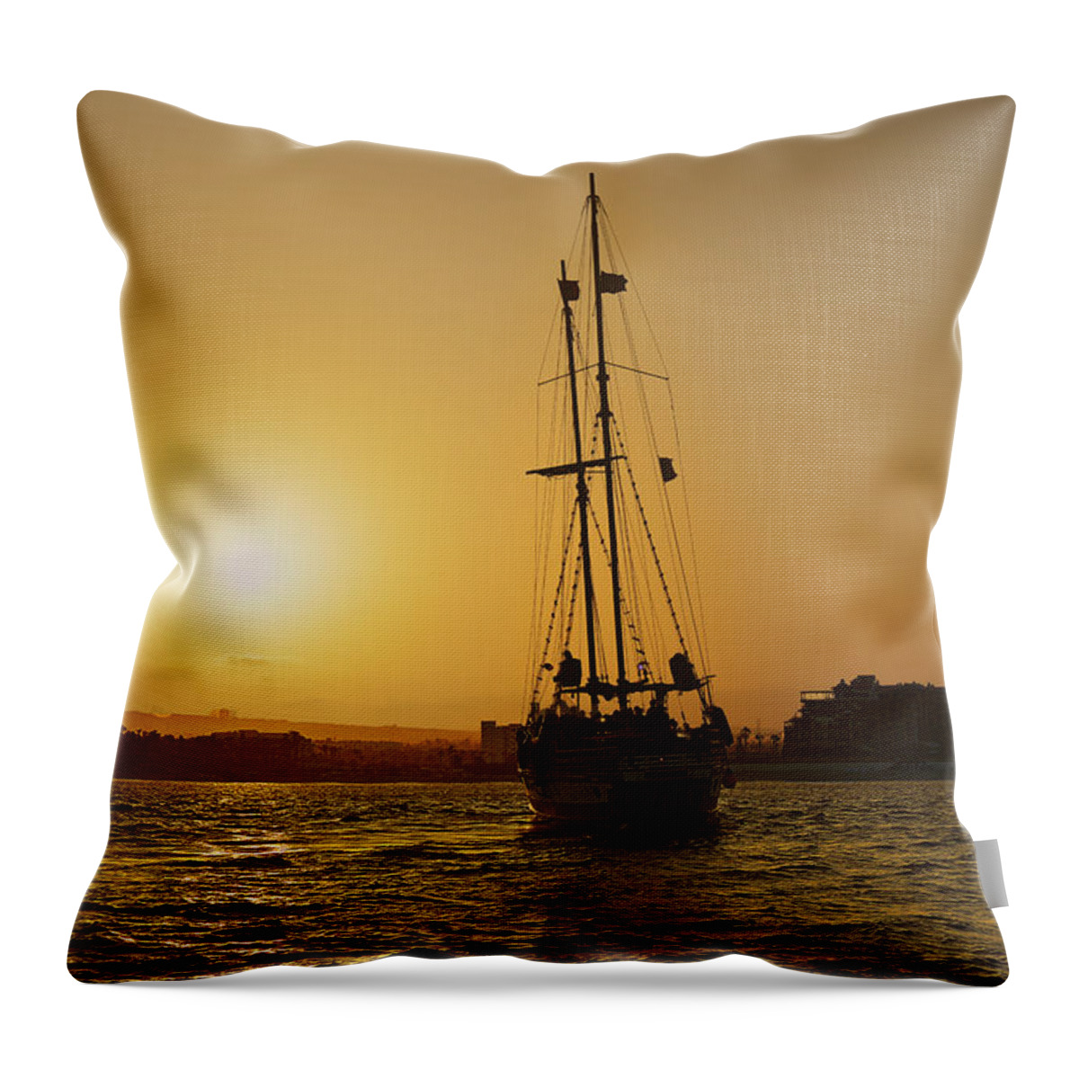 Sunset Throw Pillow featuring the photograph Golden Cabo Sunset by Alexandra Till
