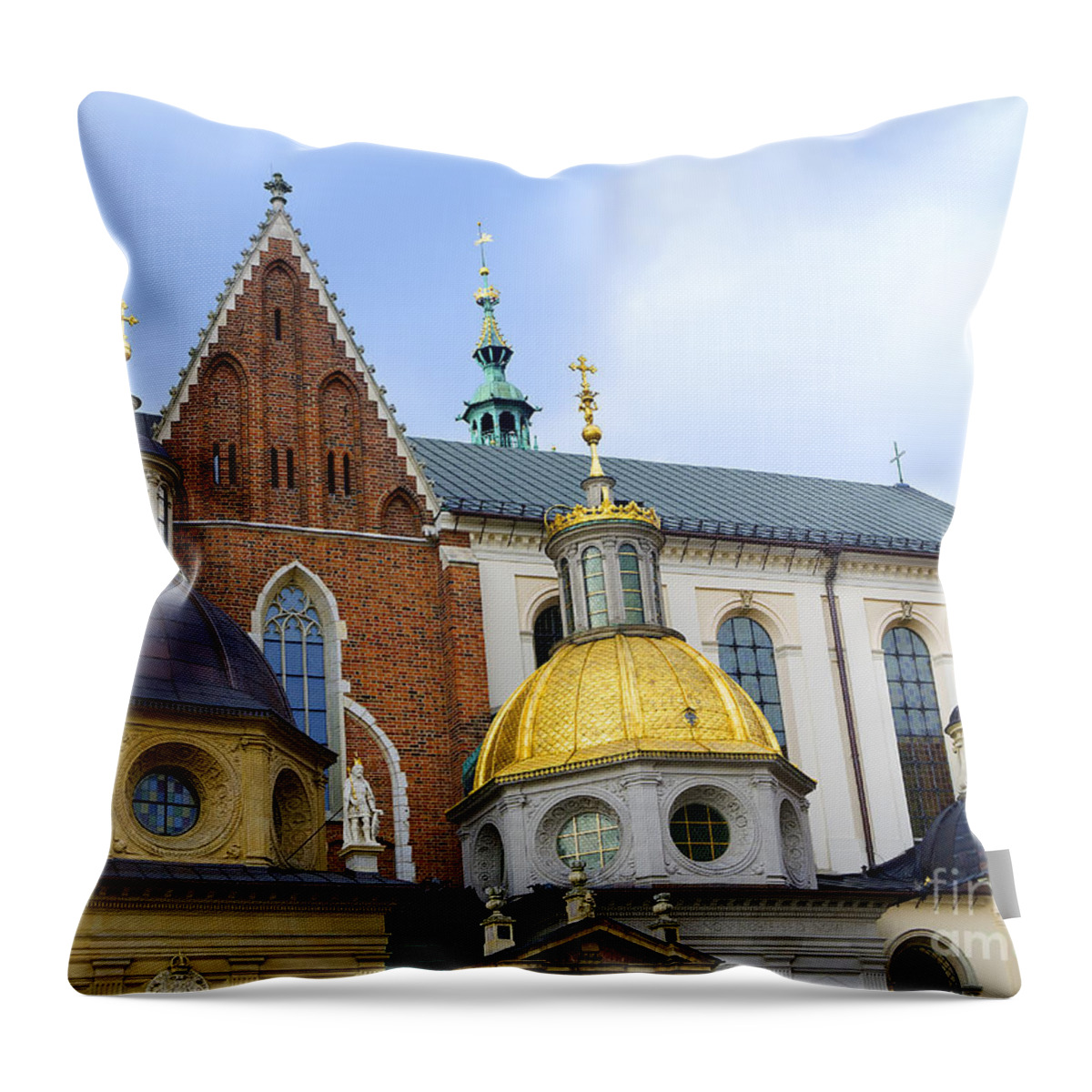 Krakow Throw Pillow featuring the photograph Golden Dome by Brenda Kean