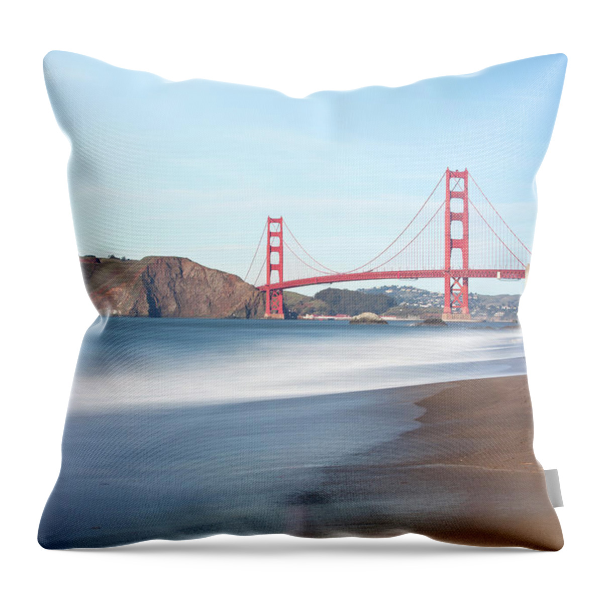 San Francisco Throw Pillow featuring the photograph Golden Gate Bridge by Mozcann