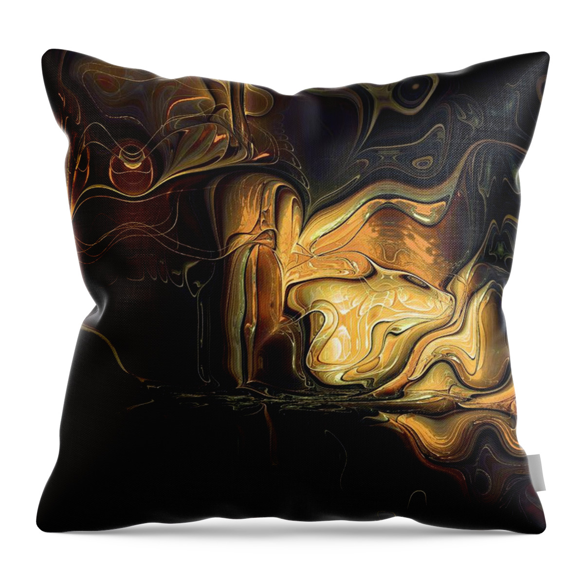 Digital Art Throw Pillow featuring the digital art Golden Glory by Amanda Moore