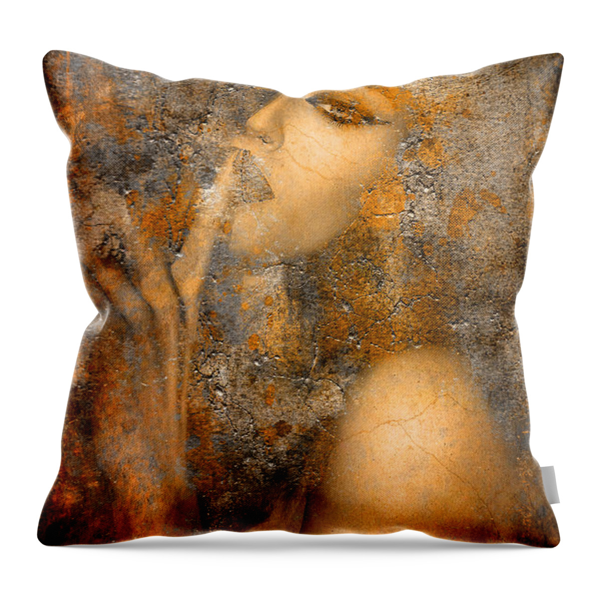 Hush Throw Pillow featuring the digital art Golden Hush by Greg Sharpe