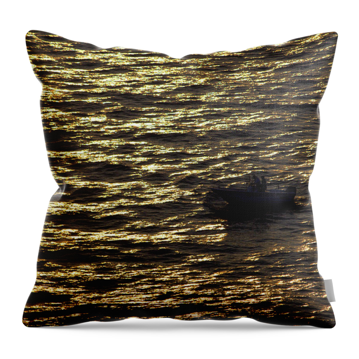 Ocean Throw Pillow featuring the photograph Golden ocean by Miroslava Jurcik