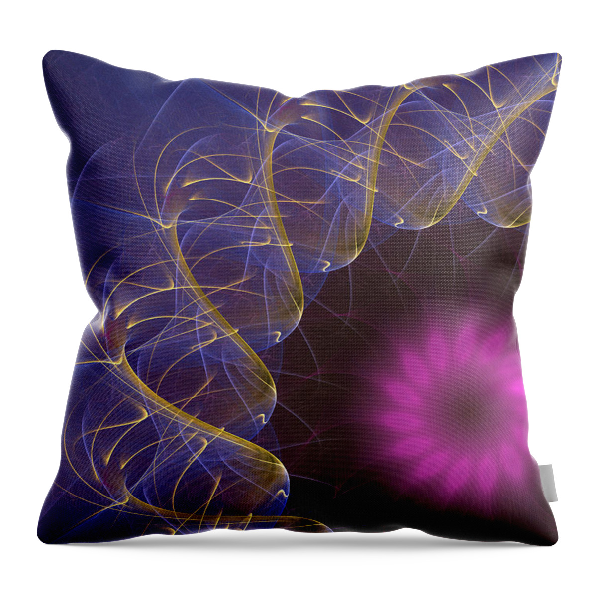Mandala Throw Pillow featuring the digital art Golden Waves by Ricky Barnard