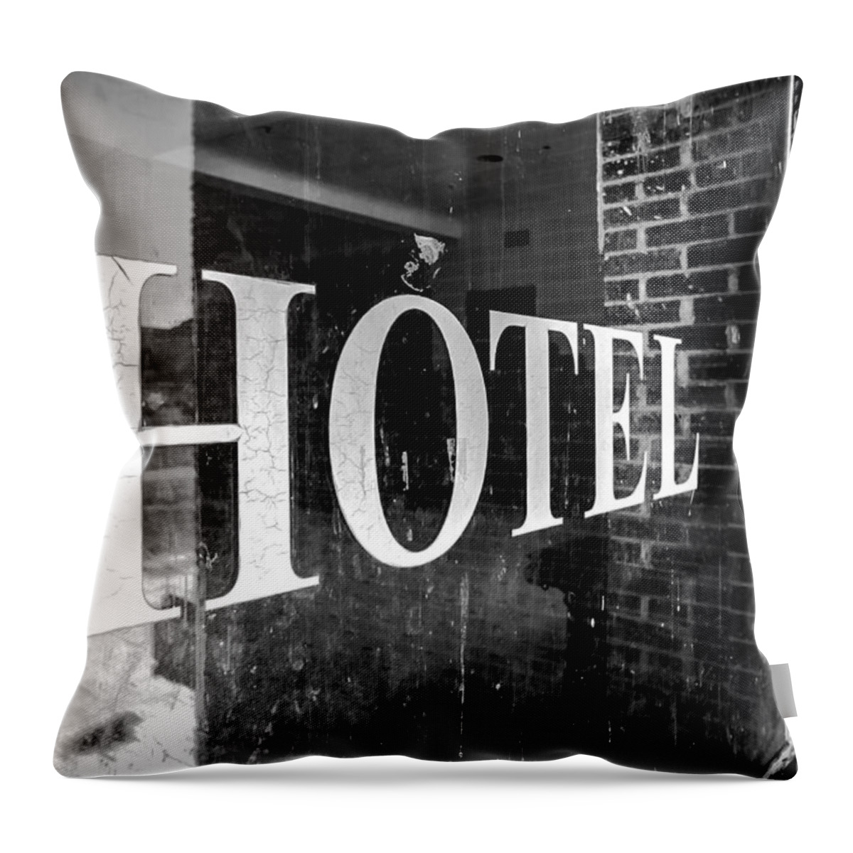 Abandoned Throw Pillow featuring the photograph Goldfield Hotel Window by Cat Connor
