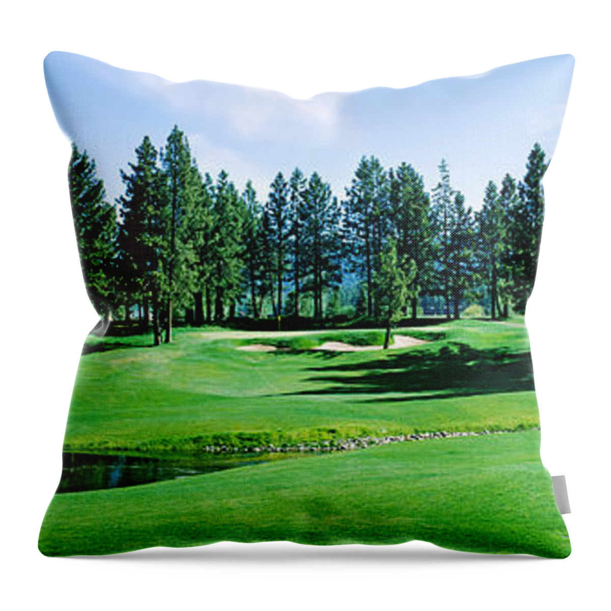 Photography Throw Pillow featuring the photograph Golf Course, Edgewood Tahoe Golf by Panoramic Images
