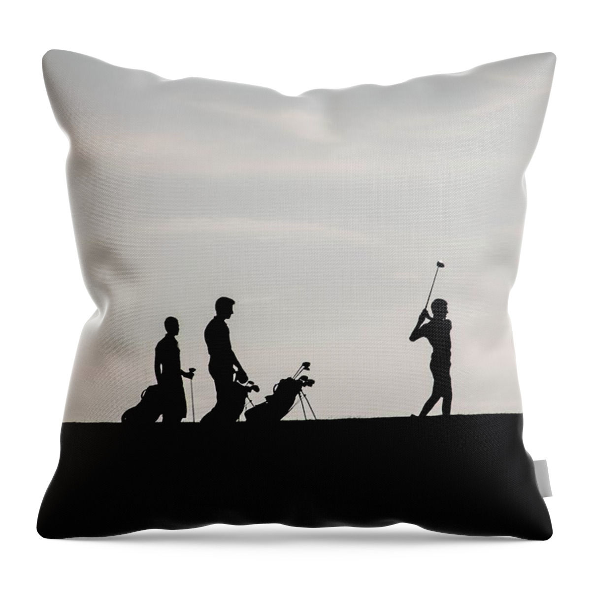 Three Quarter Length Throw Pillow featuring the photograph Golf Silhouette by Denise K Lundy