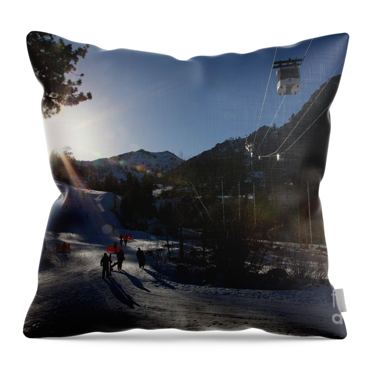 Wingsdomain Throw Pillow featuring the photograph Gondola at Squaw Valley USA 5D27688 by Wingsdomain Art and Photography