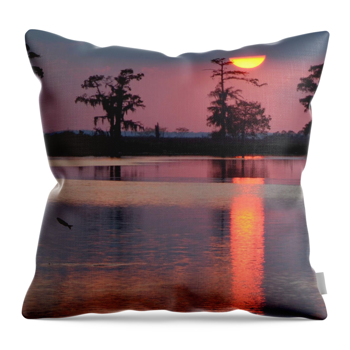 Sunset Throw Pillow featuring the photograph Gone Fishin by Charlotte Schafer