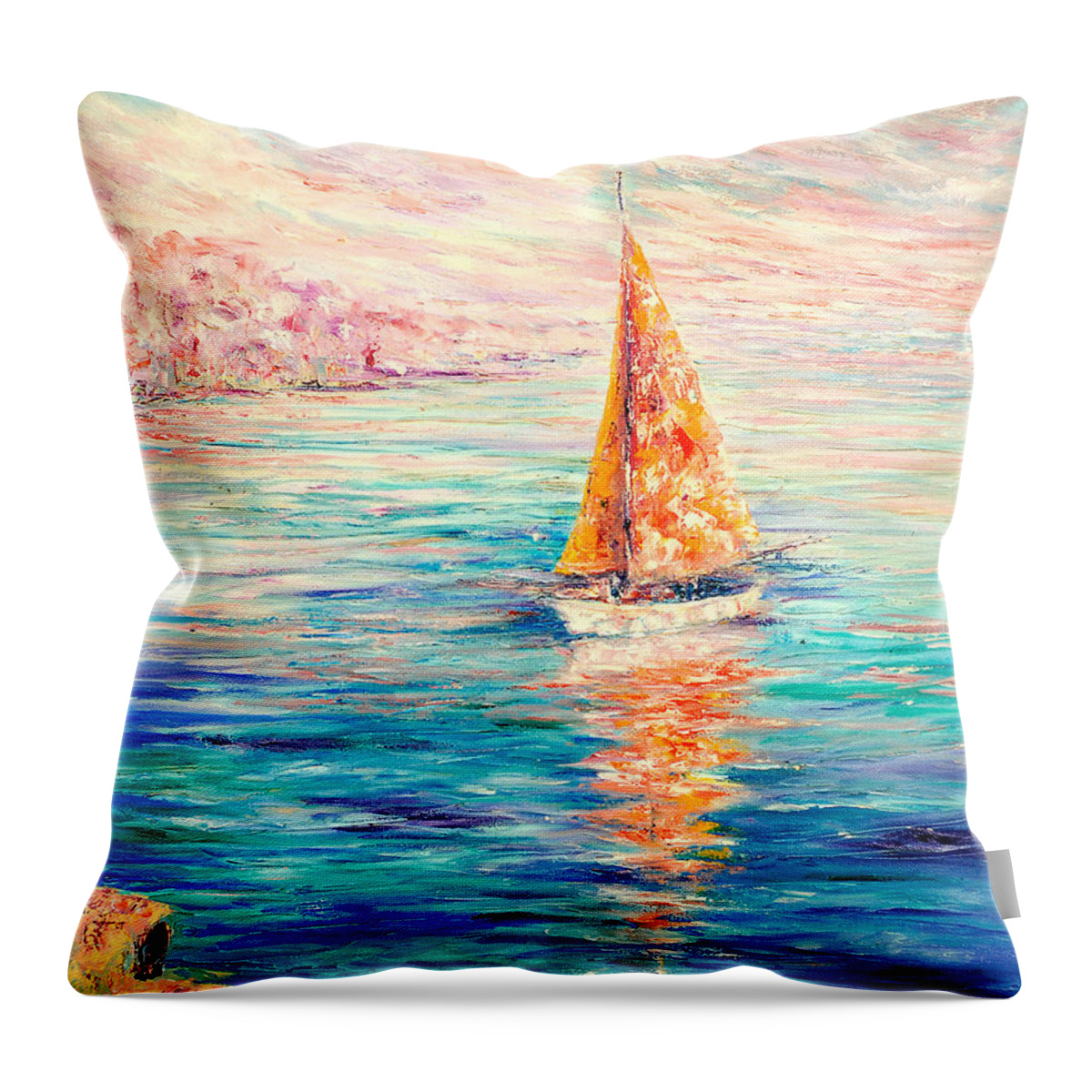 Contemporary Impressionism Throw Pillow featuring the painting Good Morning Beautiful by Helen Kagan