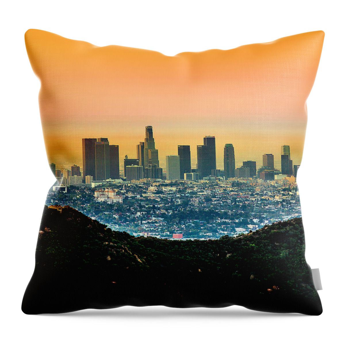 Los Angeles Throw Pillow featuring the photograph Good Morning LA by Az Jackson