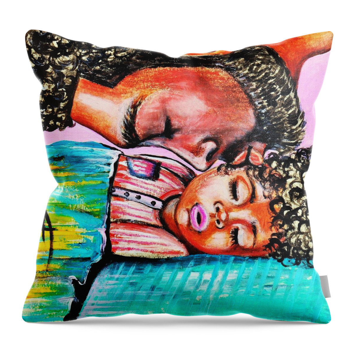 Artbyria Throw Pillow featuring the photograph Goodnight Kiss by Artist RiA