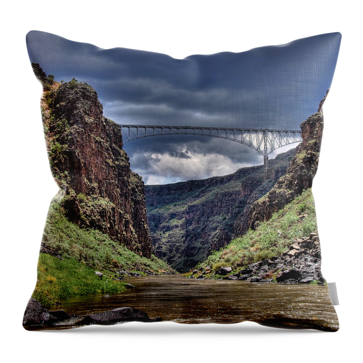 Rio Throw Pillow featuring the photograph Gorge Bridge by Britt Runyon
