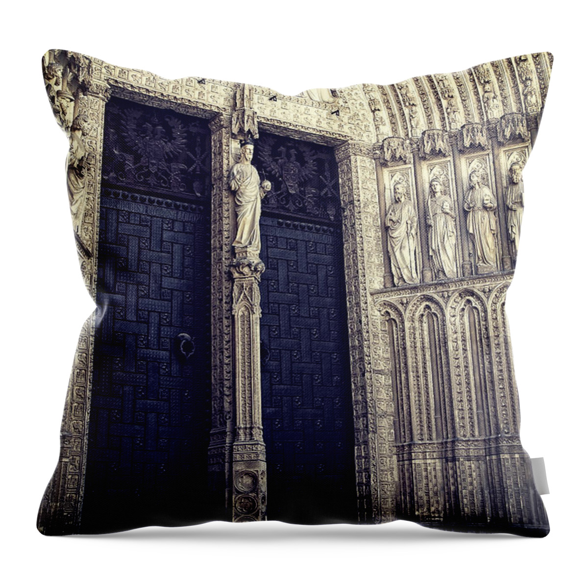 Photography Throw Pillow featuring the photograph Gothic Cathedral Toledo by Ivy Ho