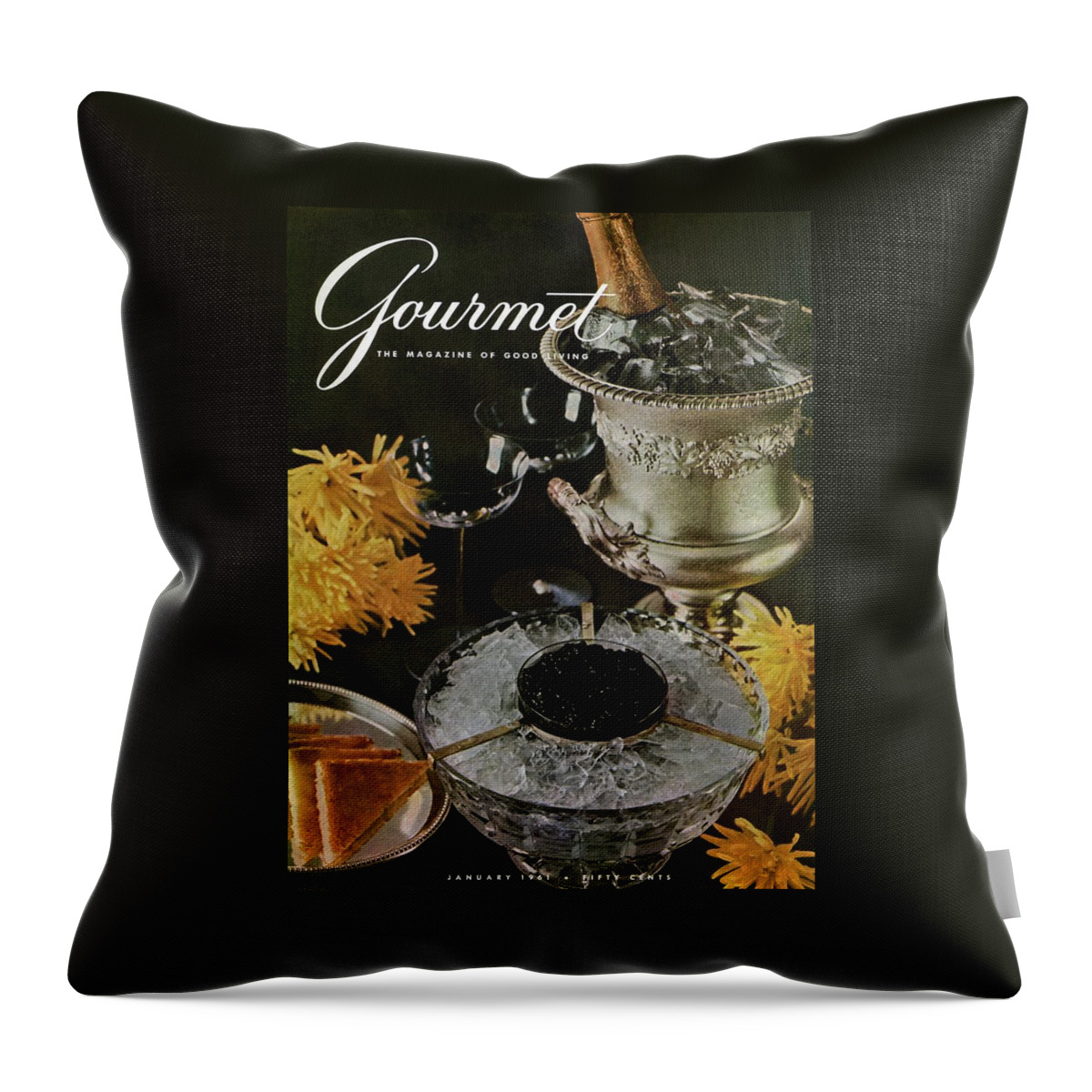 Gourmet Cover Featuring A Wine Cooler Throw Pillow