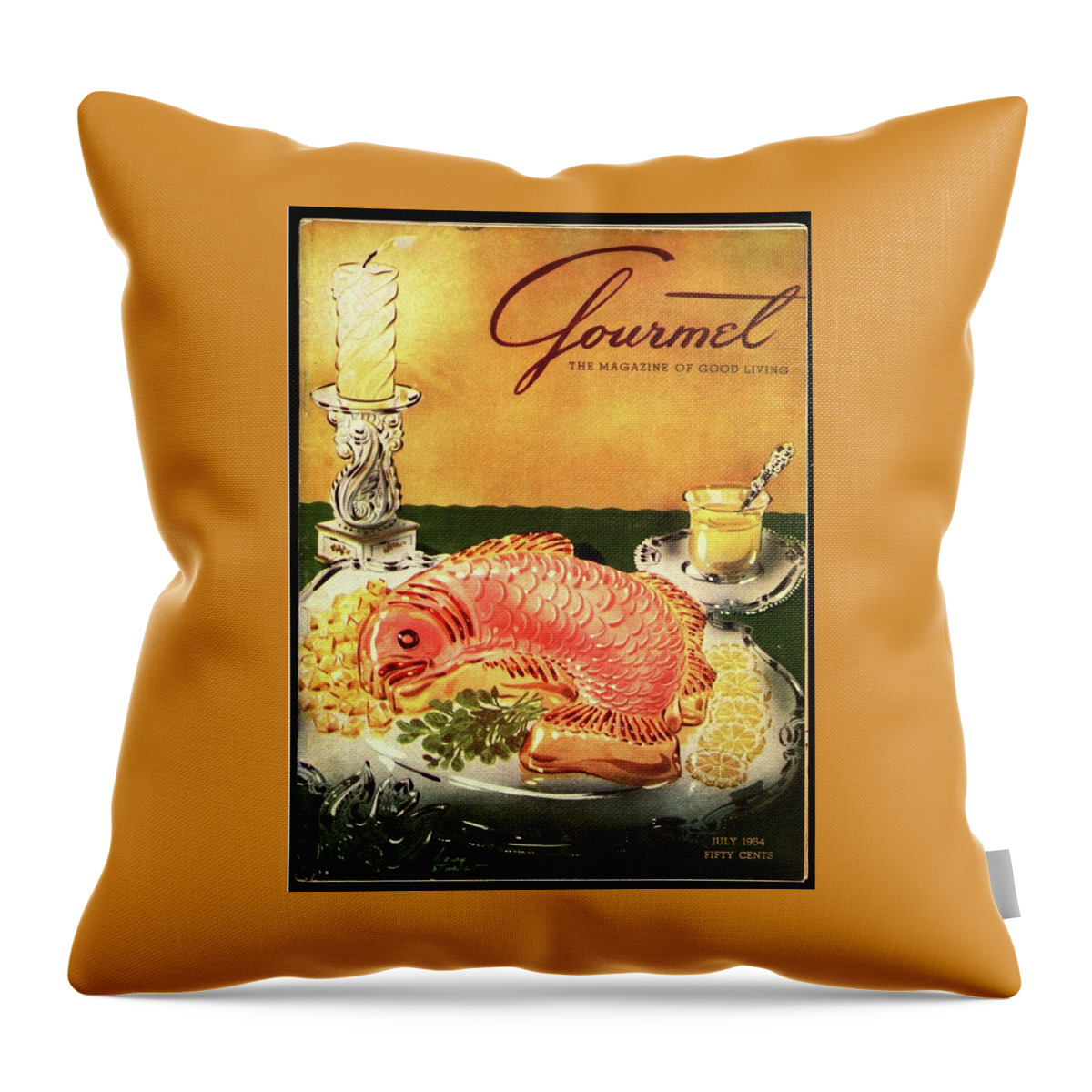 Gourmet Cover Illustration Of Salmon Mousse Throw Pillow