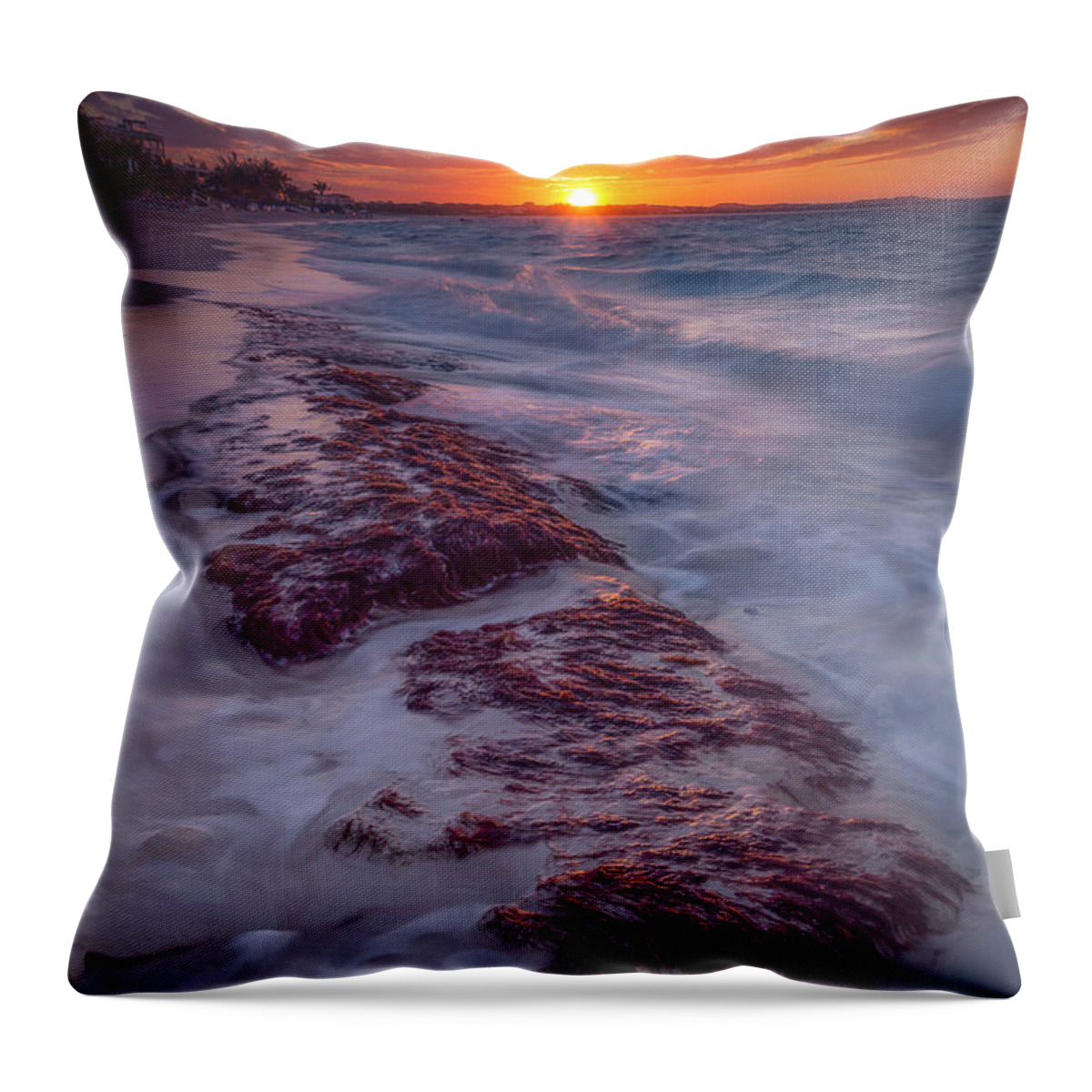 Landscape Throw Pillow featuring the photograph Grace Bay Sunset by Marco Crupi