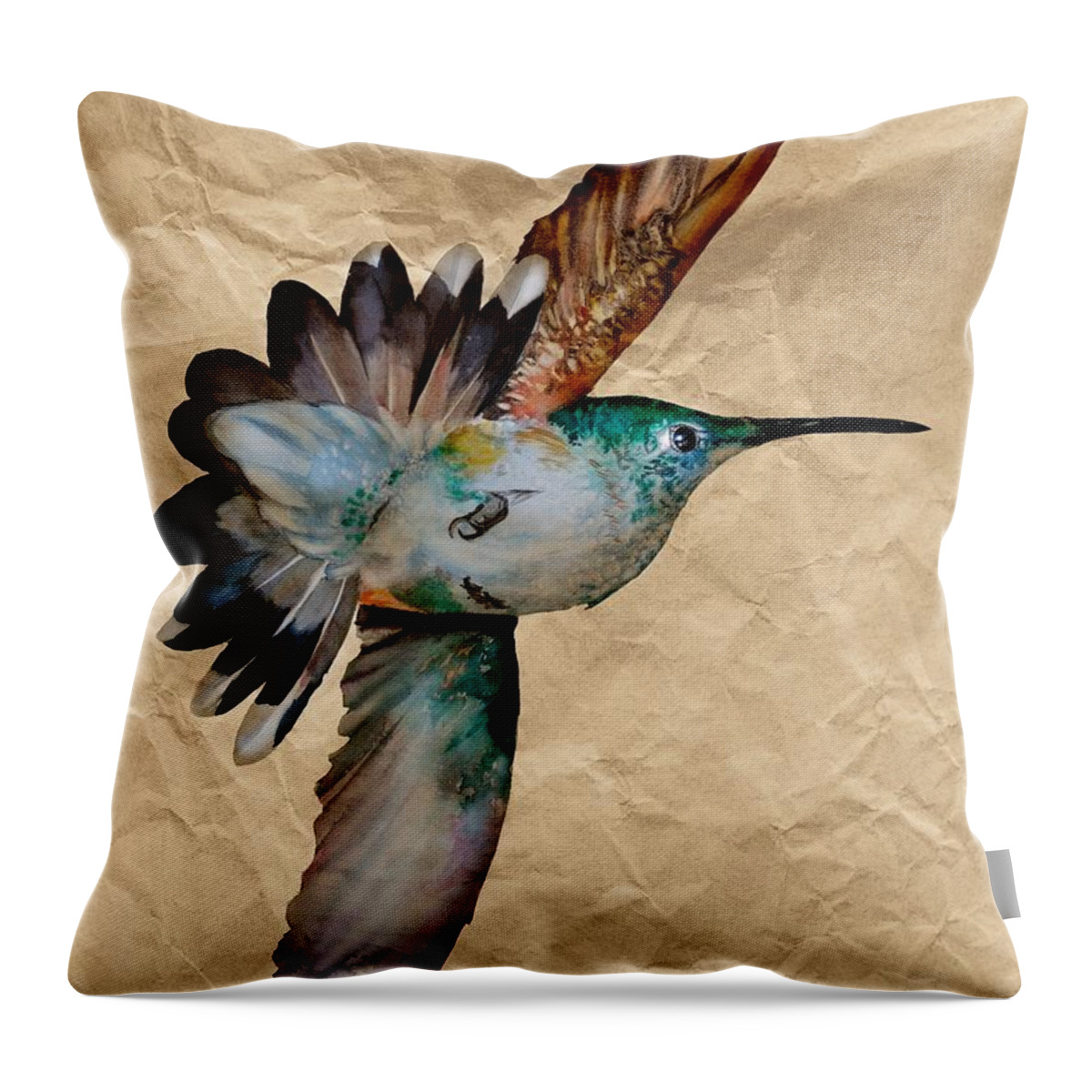 Hummingbird Throw Pillow featuring the painting Grace #2 by Daniel Adams