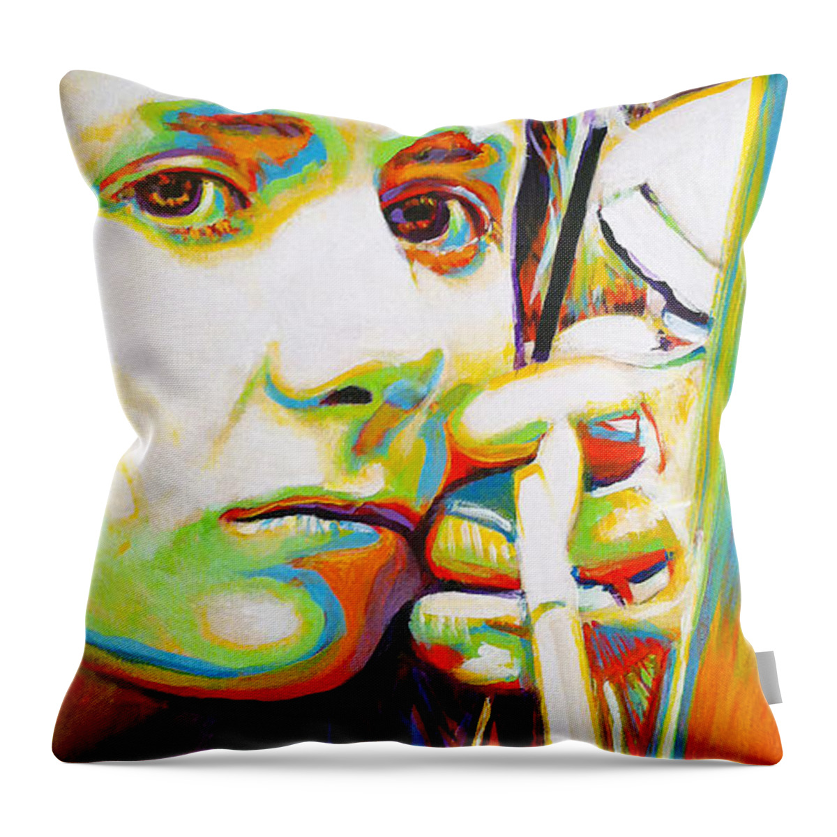 Archery Throw Pillow featuring the painting Grace by Steve Gamba