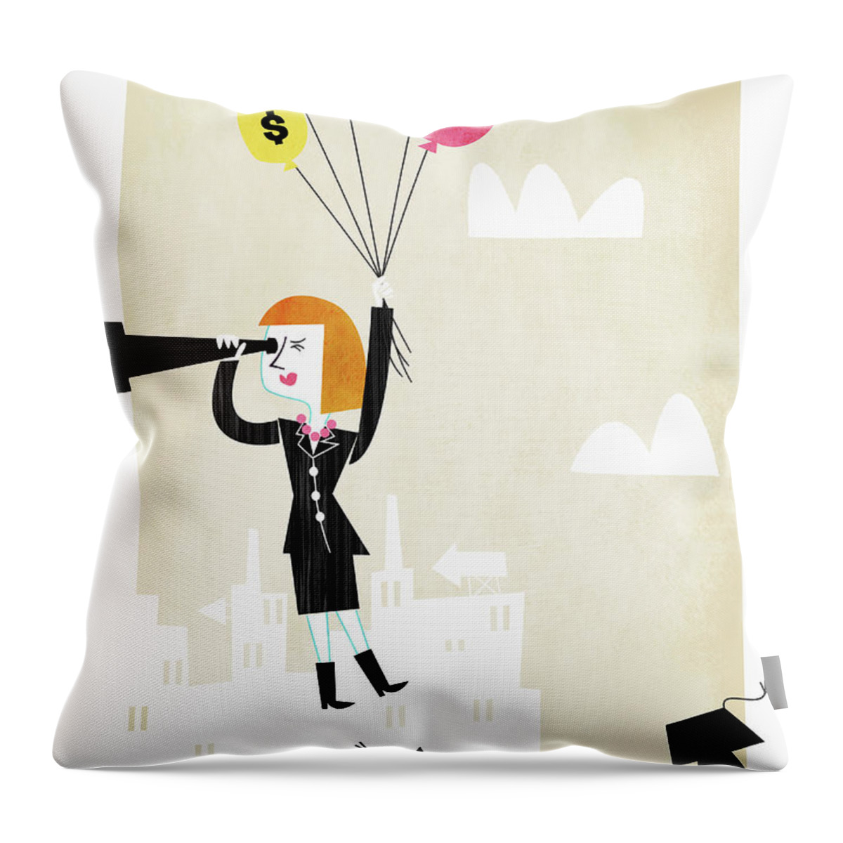 20-24 Years Throw Pillow featuring the photograph Graduate Student Rising In Mid-air by Ikon Ikon Images