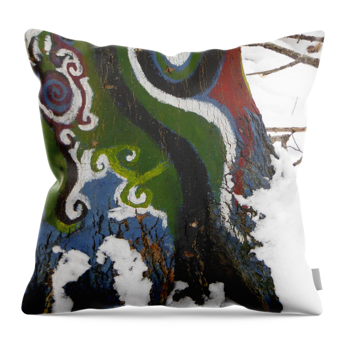 Graffiti Throw Pillow featuring the photograph GraffiTree 3 by Paddy Shaffer