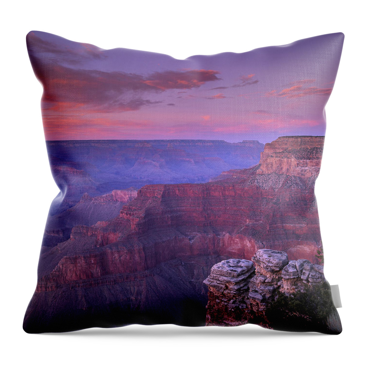 Feb0514 Throw Pillow featuring the photograph Grand Canyon South Rim From Pima Point by Tim Fitzharris