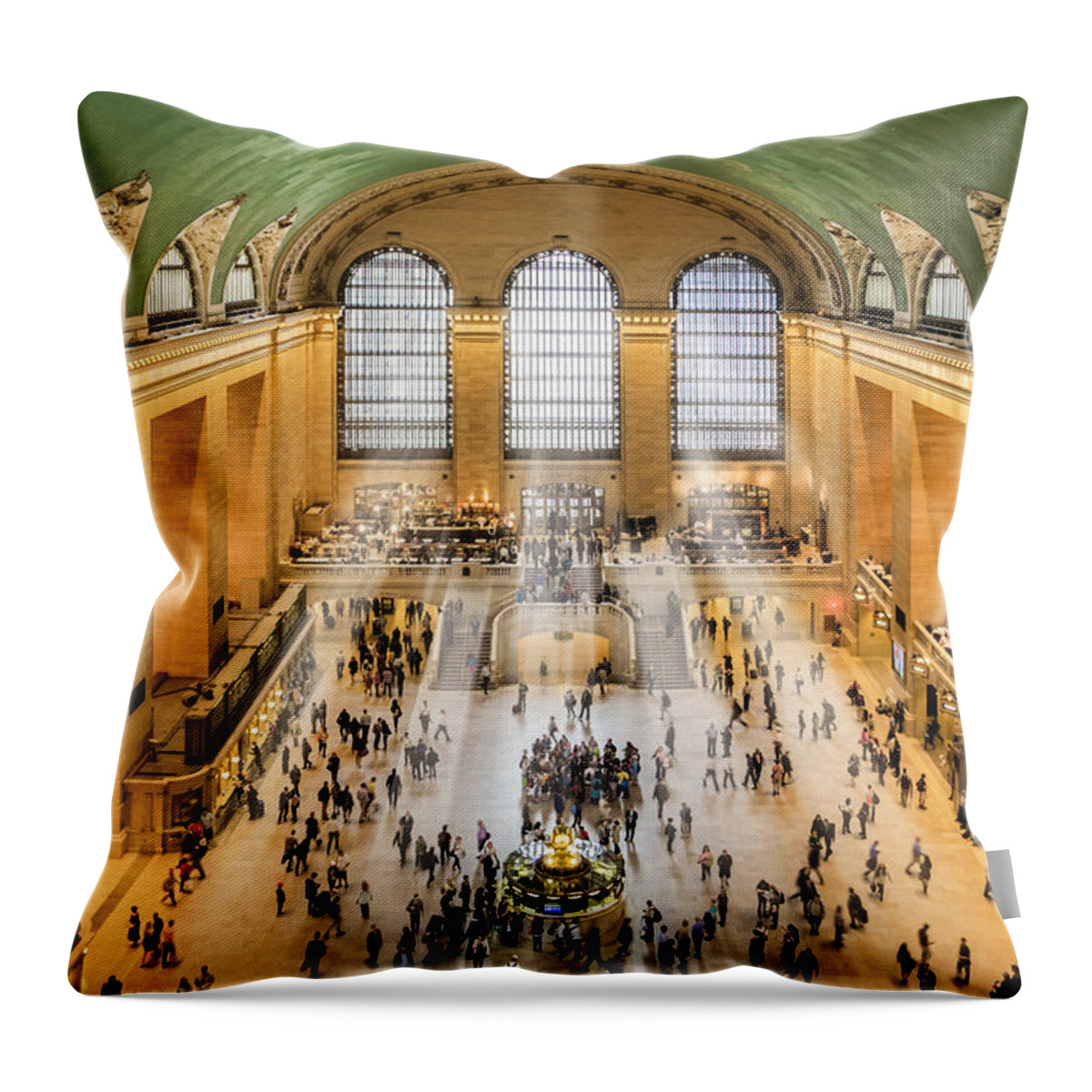 New York City Throw Pillow featuring the photograph Grand Central Terminal Birds Eye View I by Susan Candelario