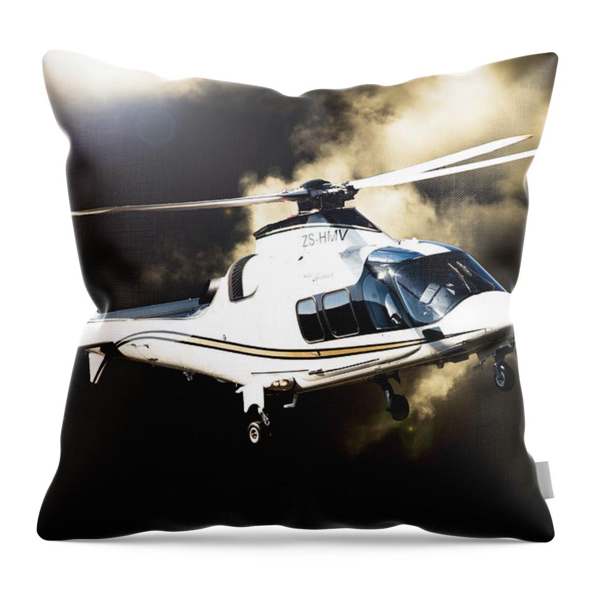 Agusta A109s Grand Throw Pillow featuring the photograph Grand Flying by Paul Job