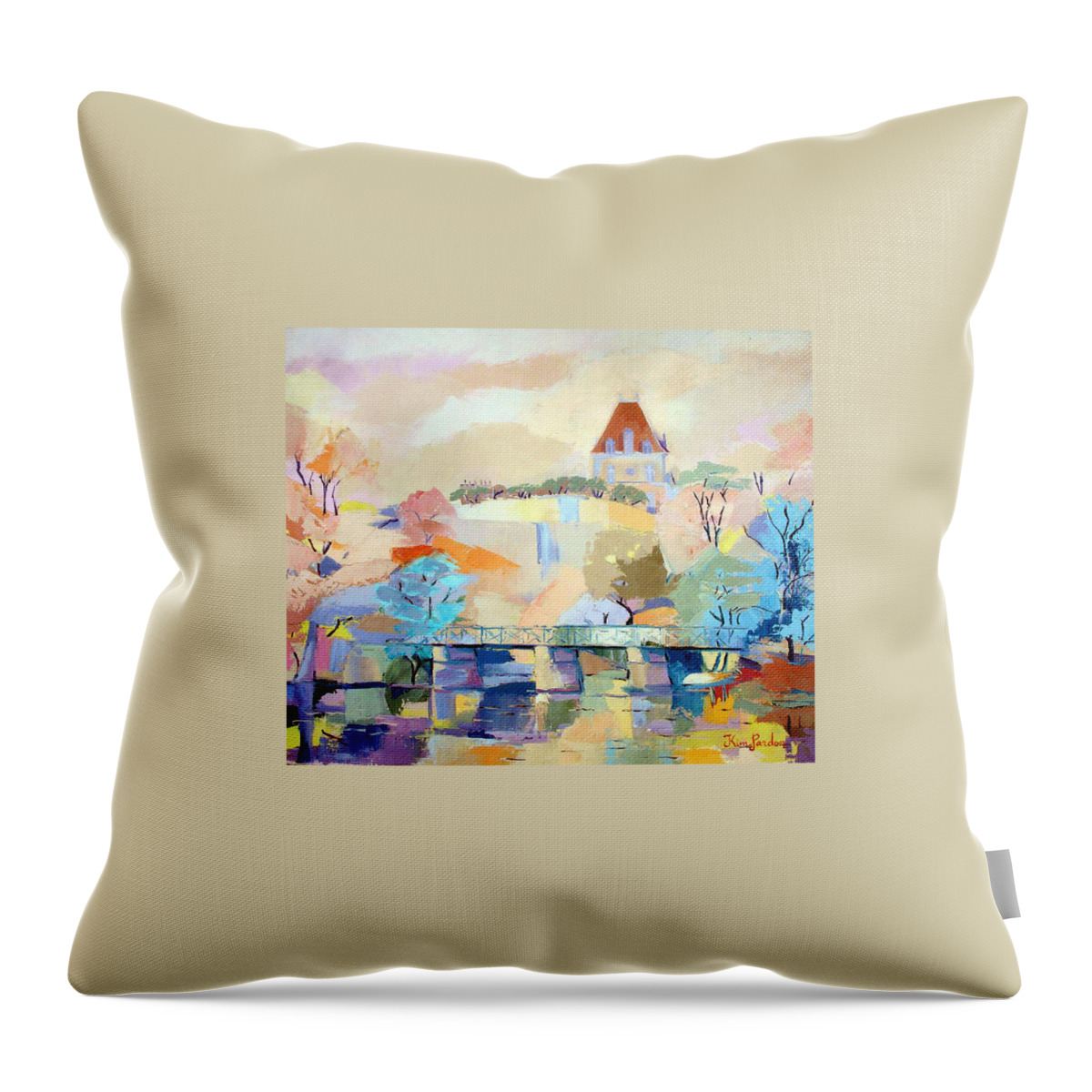 Landscape Throw Pillow featuring the painting Grand Marnier by Kim PARDON