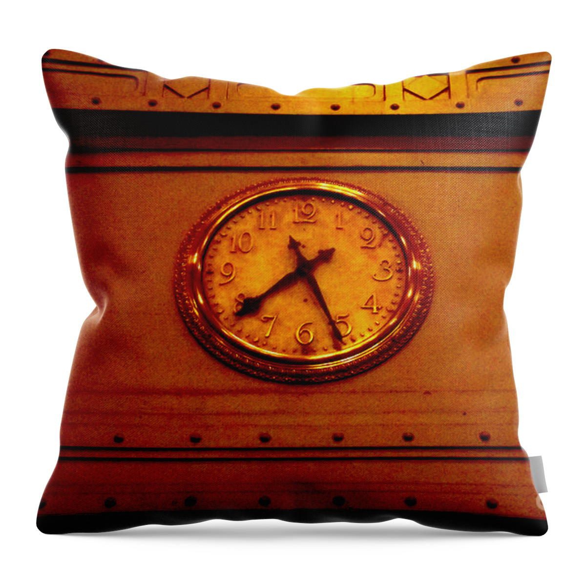 Old Clock Throw Pillow featuring the photograph This Old Clock - Grand Central Station New York by Miriam Danar