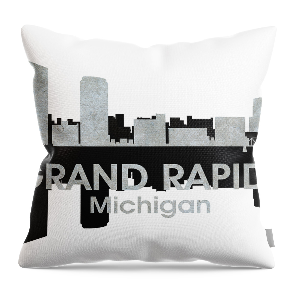 Grand Rapids Throw Pillow featuring the mixed media Grand Rapids MI 4 by Angelina Tamez