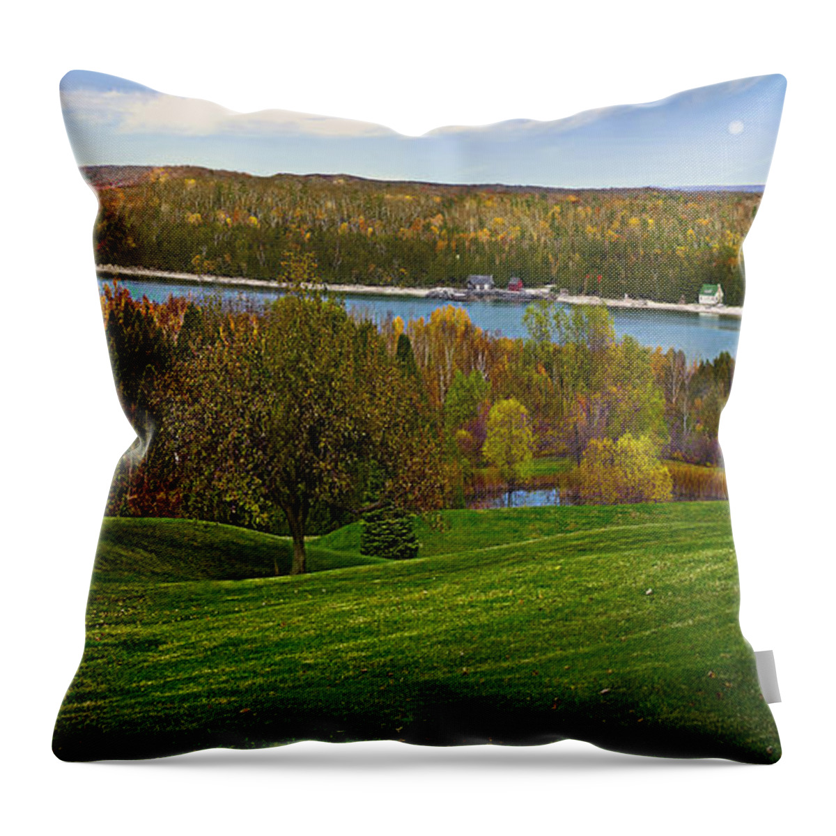 Grand View Scenic Overlook By Doug Kreuger Throw Pillow featuring the painting Grand View Scenic Overlook by Doug Kreuger