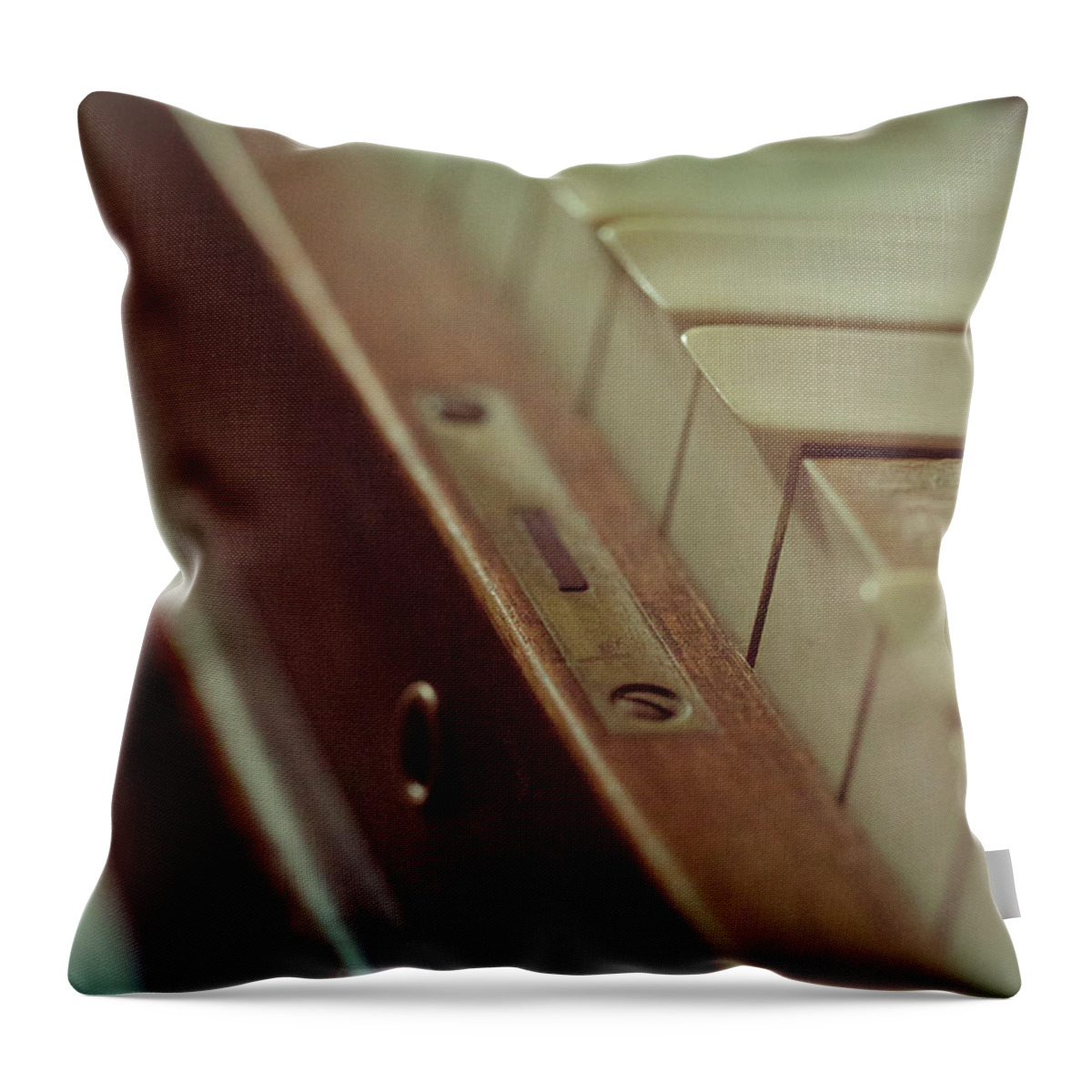 Tranquility Throw Pillow featuring the photograph Grandmas Piano by Thousand Word Images By Dustin Abbott