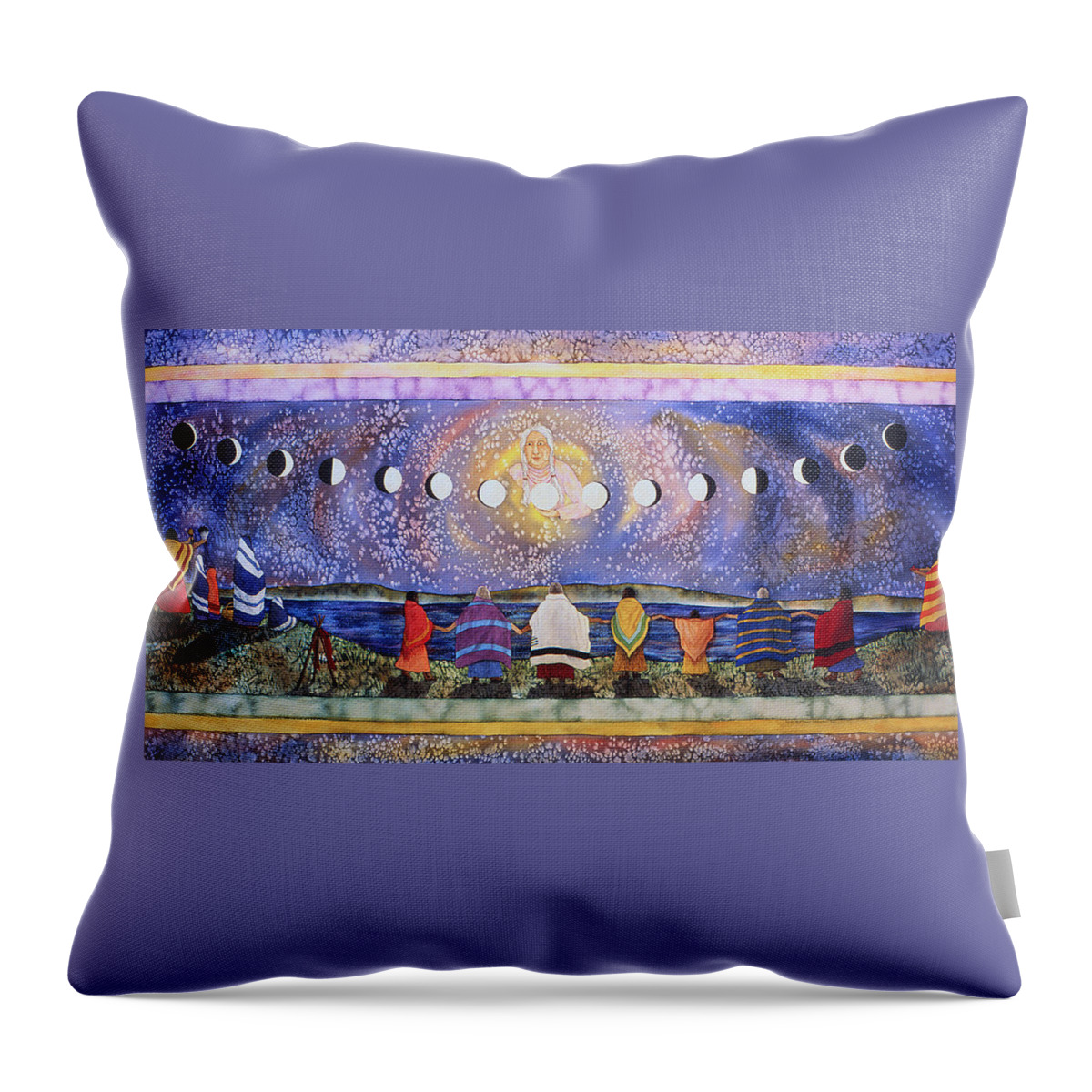 Moon Throw Pillow featuring the painting Grandmother Moon by Lynda Hoffman-Snodgrass