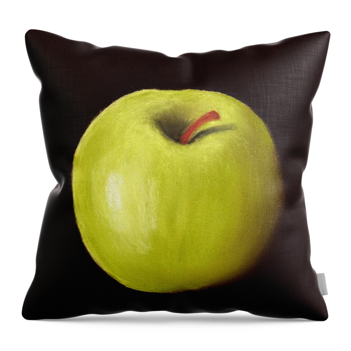Apple Throw Pillow featuring the painting Granny Smith Apple by Anastasiya Malakhova