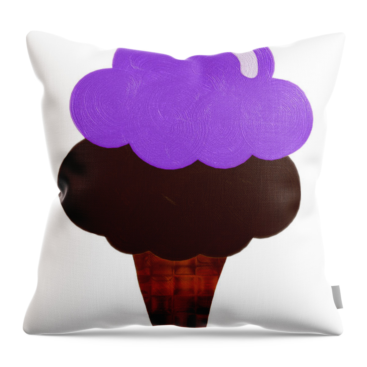 Food Throw Pillow featuring the digital art Grape And Chocolate Ice Cream by Andee Design