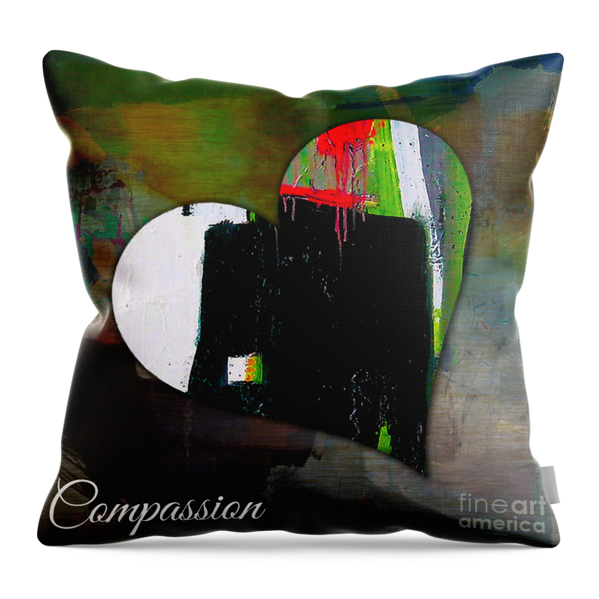 Heart Mixed Media Throw Pillow featuring the mixed media Gratitude by Marvin Blaine