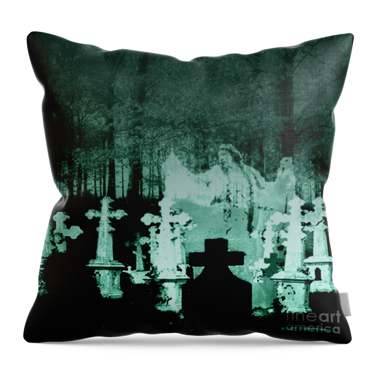 Grave Throw Pillow featuring the digital art Grave Dancing by Desiree Paquette