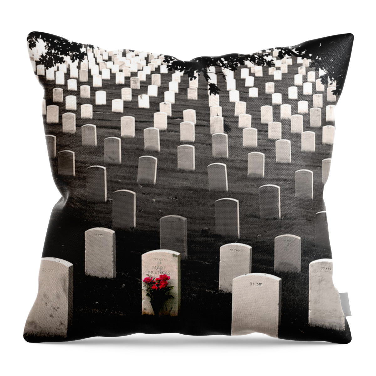 Cemetery Throw Pillow featuring the photograph Graves at Arlington National Cemetery by Don Johnson