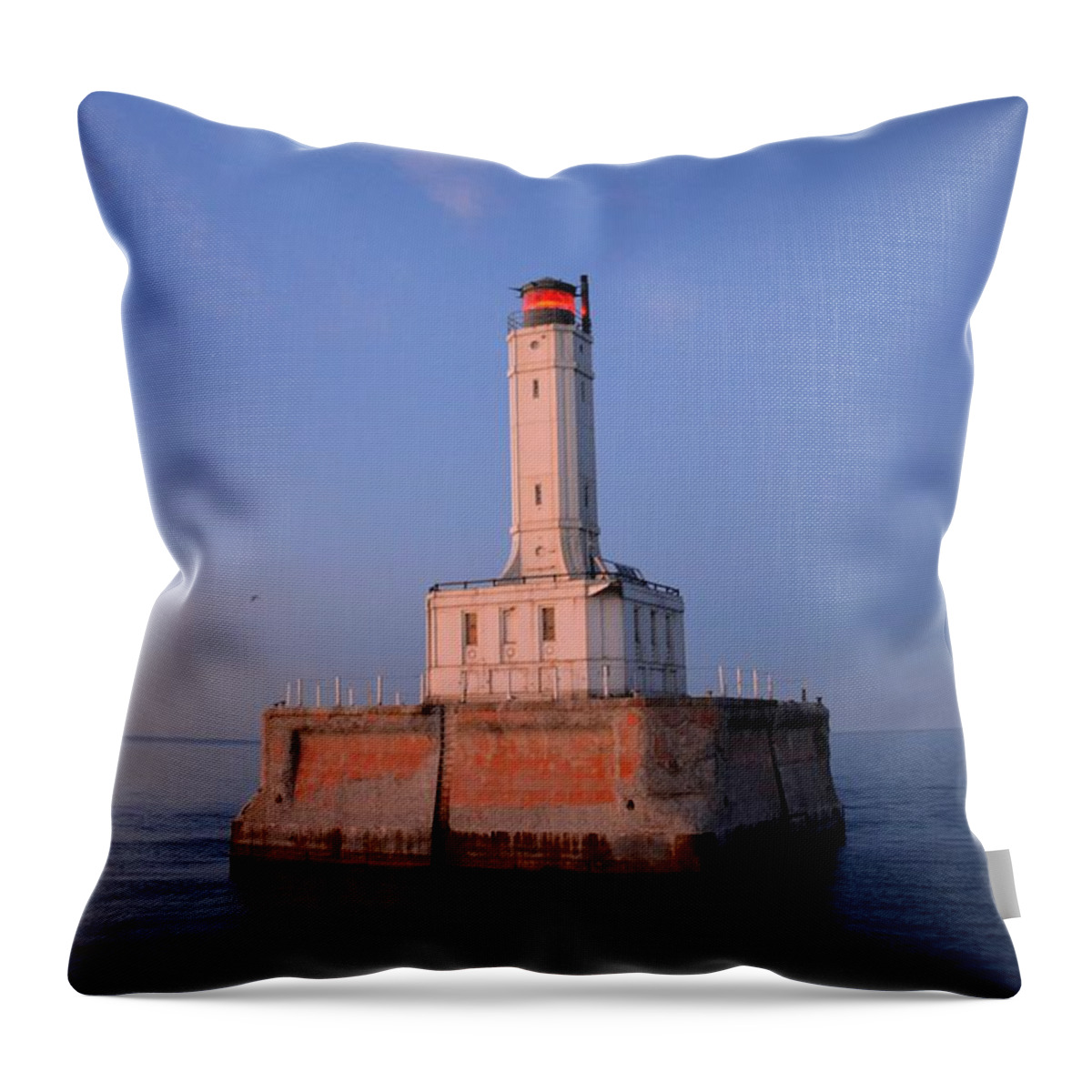 Lighthouse Throw Pillow featuring the photograph Grays Reef Lighthouse by Keith Stokes