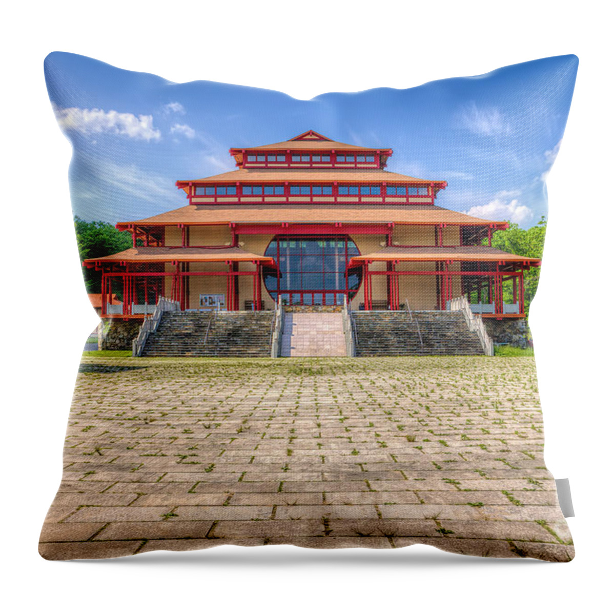 Great Buddha Hall Throw Pillow featuring the photograph Great Buddha Hall by Rick Kuperberg Sr